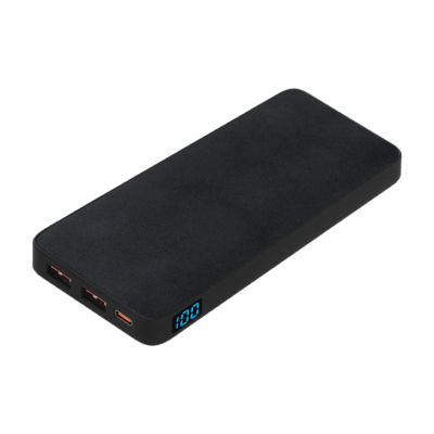 Внешний аккумулятор (powerbank) «WeCharge Velvet», 10 000 mAH, 5V -2A , c цифровым дисплеем для контроля заряда, черный