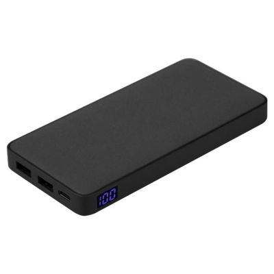 Внешний аккумулятор (powerbank) «WeCharge Velvet», 10 000 mAH, 5V -2A , c цифровым дисплеем для контроля заряда, черный
