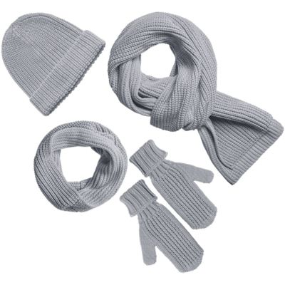 Набор Nordkyn Full Set с шарфом, светло-серый меланж