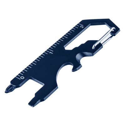 Брелок-карабин/мультитул Tools Unic мультифункциональный, 8 в 1, темно-синий