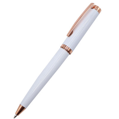 Ручка металлическая Betty, белая с золотом