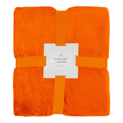Плед мягкий флисовый Super Soft  Comfort Travel, 125*170 см, оранжевый