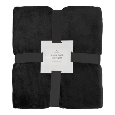 Плед мягкий флисовый Super Soft  Comfort Travel, 125*170 см, черный