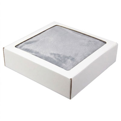 Плед мягкий флисовый Super Soft  Comfort, 125*150 см, серый, в подарочной белой крафтовой коробке с окошком