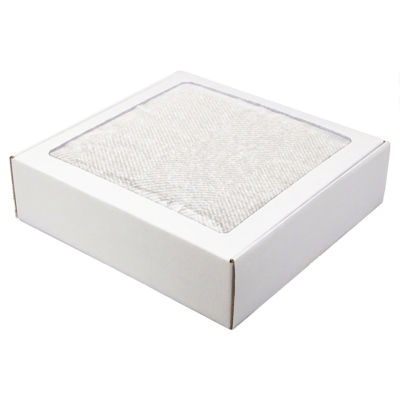Плед акриловый Super Soft Nature размер 120*160 см, белый, плотность 450гр/м2,  в подарочной белой крафтовой коробке с окошком