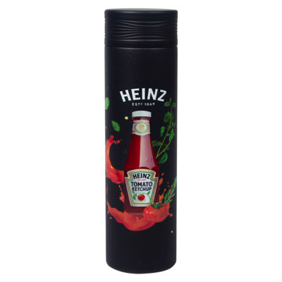 Термос Balance Print Sample "Heinz" вакуумный стальной, 500 мл, пластиковая крышка, черный, матовый