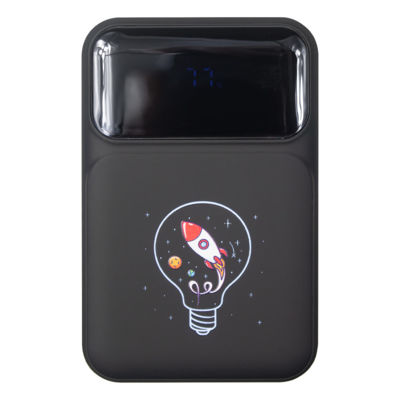 Внешний аккумулятор (powerbank) «Lumen» Print Sample, софт тач, 10 000 mAH, с тремя зарядными шнурами, 22,5W super fast charge, Power Delivery (PD) 20W (dfnn), QC3.0, черный