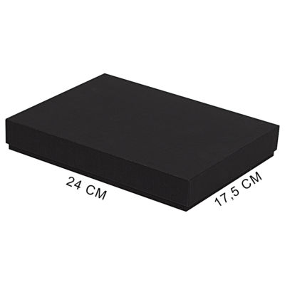 Коробка подарочная, размер 24*17,5*3 см, Solution Superior Delta Fabrique, черная, бежевый ложемент под индивидуальную вырубку