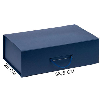 Подарочная коробка, размер 39*26,3*11 см, Solution Prestige Big Case Fabrique с магнитным клапаном и ручкой , темно-синяя