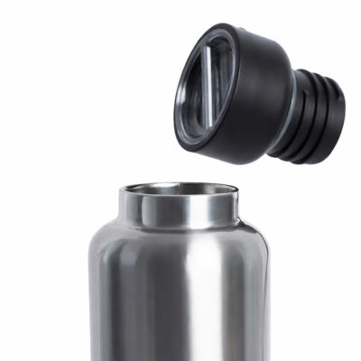 Термос Hike c ланьярдом и манжетой, серебристый-белый