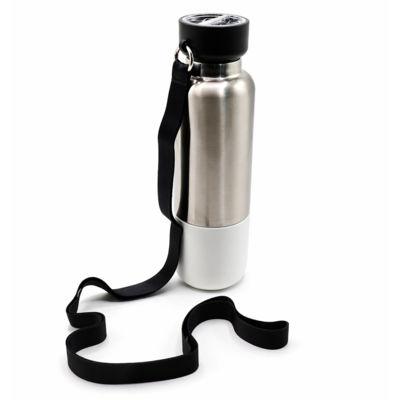 Термос Hike c ланьярдом и манжетой, серебристый-белый