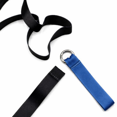 Термос Hike c ланьярдом и манжетой, чёрный-синий