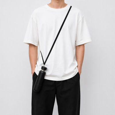 Термос Hike c ланьярдом и манжетой, чёрный