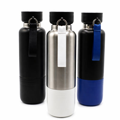 Термос Hike c ланьярдом и манжетой, чёрный