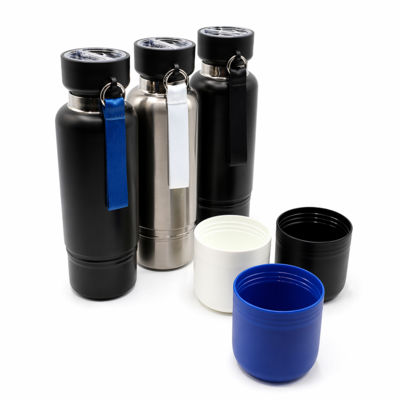 Термос Hike c ланьярдом и манжетой, чёрный