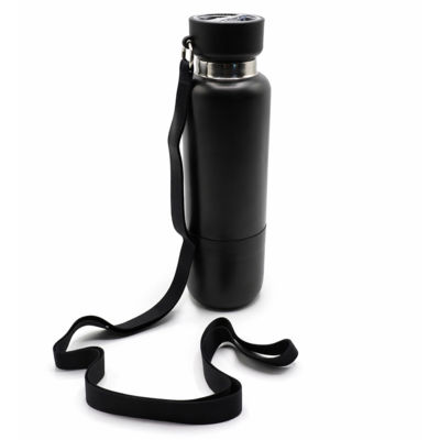 Термос Hike c ланьярдом и манжетой, чёрный