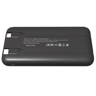 Внешний аккумулятор Nero с быстрой зарядкой (до 22,5W), 10000 mAh, чёрный