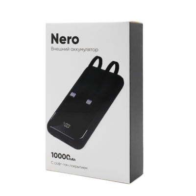 Внешний аккумулятор Nero с быстрой зарядкой (до 22,5W), 10000 mAh, чёрный