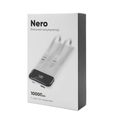 Внешний аккумулятор Nero с быстрой зарядкой (до 22,5W), 10000 mAh, белый