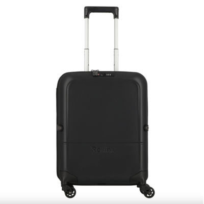 Чемодан складной Rollink FLEX LIGHT 55x40x20 см, 4 колеса, черный