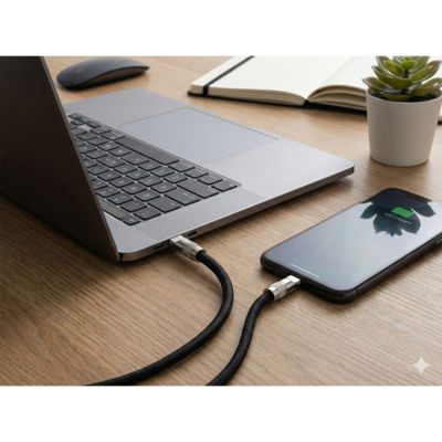 Шнурок для зарядки телефона Tavo 60W, черный