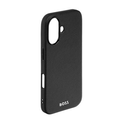 Чехол для iPhone 16, черный с текстурой