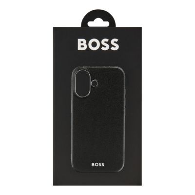 Чехол для iPhone 16, черный с текстурой