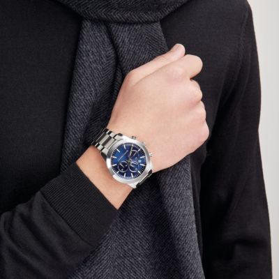Часы Astrum Chrome / Navy с указателем даты