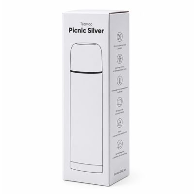 Термос Picnic Silver, серебристый.