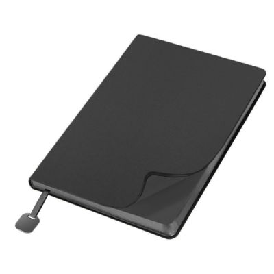 Ежедневник Flexy Velours de Soie Color А5, черный с фольгированным черным срезом, недатированный, в гибкой обложке