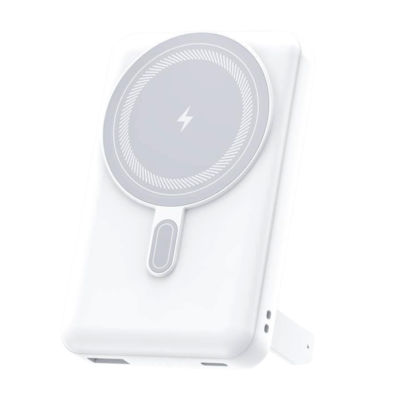 Магнитный внешний аккумулятор Axion с беспроводной зарядкой (15W), 10000 Mah, белый