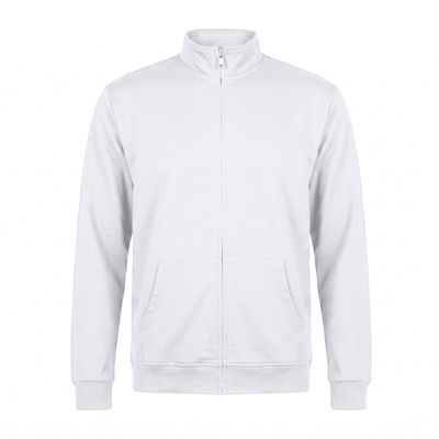 Толстовка унисекс на молнии KINETIC, белый, 2XL, 50 % хлопок, 50% полиэстер, 260 г/м2