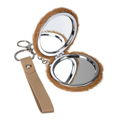 Зеркало Dewal Beauty серия "Капибара" карманное, круглое, складное, 7,5х7,5 см
