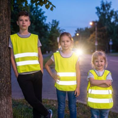 Жилет детский со светоотражающими элементами CO-1д, желтый неон