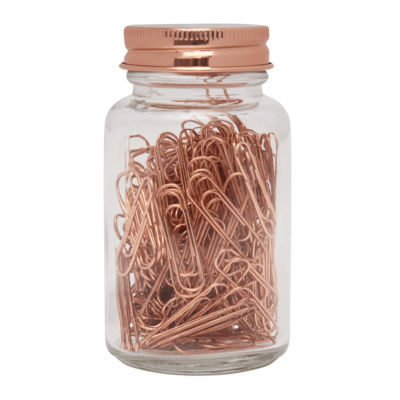 Скрепки для бумаги в банке COPPER CLIP