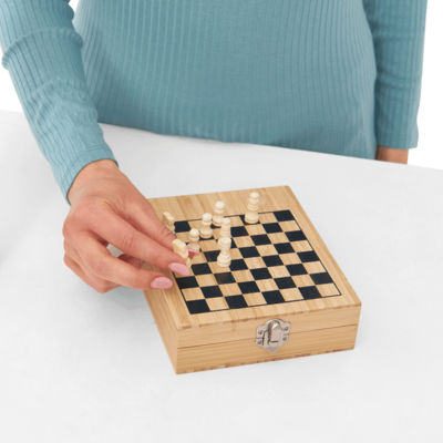 Набор для вина с шахматной игрой BAMBOO CHESS