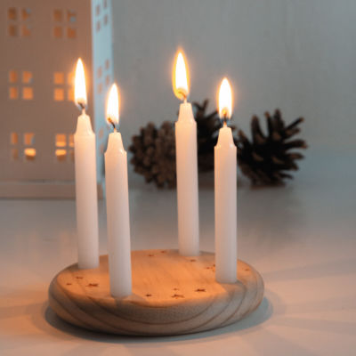 Маленький деревянный рождественский венок для Адвента 4-CHRISTMAS