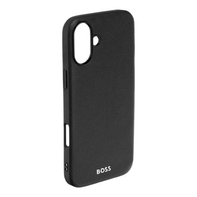Чехол для iPhone 16, черный с текстурой