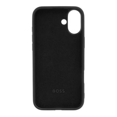 Чехол для iPhone 16, черный с текстурой