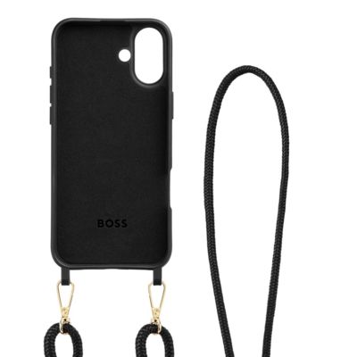 Чехол для iPhone 16 Double B черный с золотом