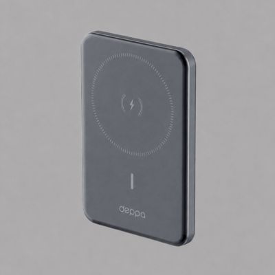 Внешний АКБ NRG MageSafe Alum 5000 мА-ч, 15Вт QI, серый, Deppa