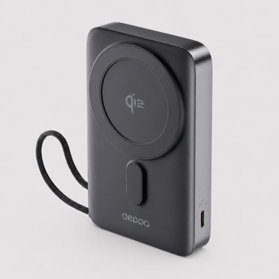 Внешний АКБ NRG MageSafe QI2 10000 мА-ч, 15Вт QI, серый, Deppa