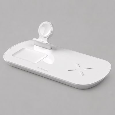 Зарядная станция 3 в 1: iPhone, Apple Watch, Airpods, беспроводная, 17,5 Вт, белая, Deppa