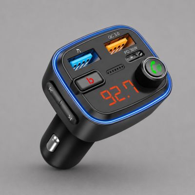 FM-трансмиттер Wave Pro, QC/PD, LED, 48Вт, ENC, Bass boost, черный, Deppa