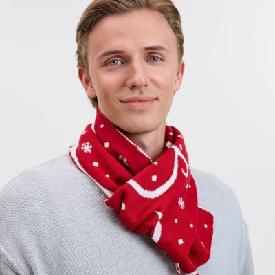 Шарф Adventino, красный с молочным