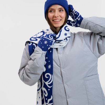 Варежки Adventino, темно-синий (кобальт) с молочным