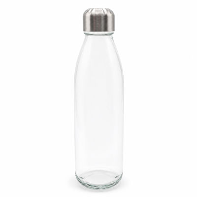 Бутылка стеклянная с манжетой и держателем Glassy, красная