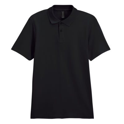 Футболка поло SOFTSTYLE ADULT DOUBLE PIQUE, ЧЕРНЫЙ 4XL
