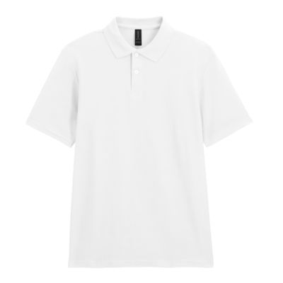 Футболка поло SOFTSTYLE ADULT DOUBLE PIQUE, БЕЛЫЙ 4XL