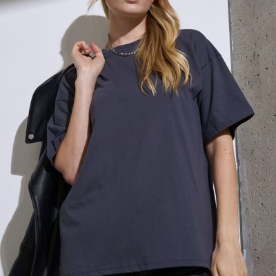 Футболка Oversize Premium, темно-серая (антрацит)